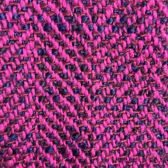 LOFT Wool Blend Tweed A-Line Zipper Detail Lined Skirt Size 10 Pink & Navy - Picture 3 of 9